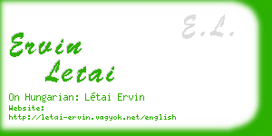 ervin letai business card